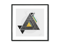Geometrijski slika na platnu s motivom Instant Abstraction u belo-sivih nijansama, mirna atmosfera, priroda, pogodan za radne sobe | Poster za zid Instant Abstraction – glavna