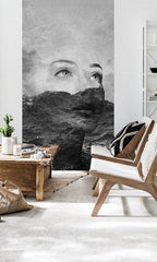Geometrijski slika s motivom Zoya VERDI + lepak Besplatno, okean, talasi u belo-crvenih nijansama | Foto tapeta za zid Zoya VERDI + lepak Besplatno – pregled